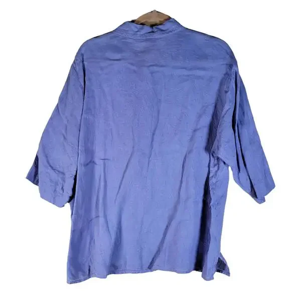 Talbots Petites Irish Linen Lilac Button Front Shirt Women Petite Size 16P - Picture 2 of 10